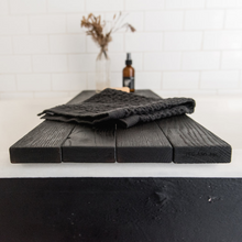 Load image into Gallery viewer, Blackened Oak Bathtub Caddy