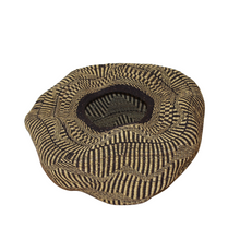 Load image into Gallery viewer, Striped Black and Natural Art Basket by Baba Tree