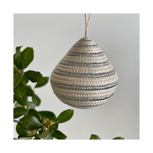 Load image into Gallery viewer, Striped Silver Bulb Ornament