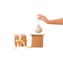 Load image into Gallery viewer, Striped Silver Bulb Ornament