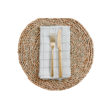 Load image into Gallery viewer, Stone Washed Linen Windowpane Napkins Set of 4