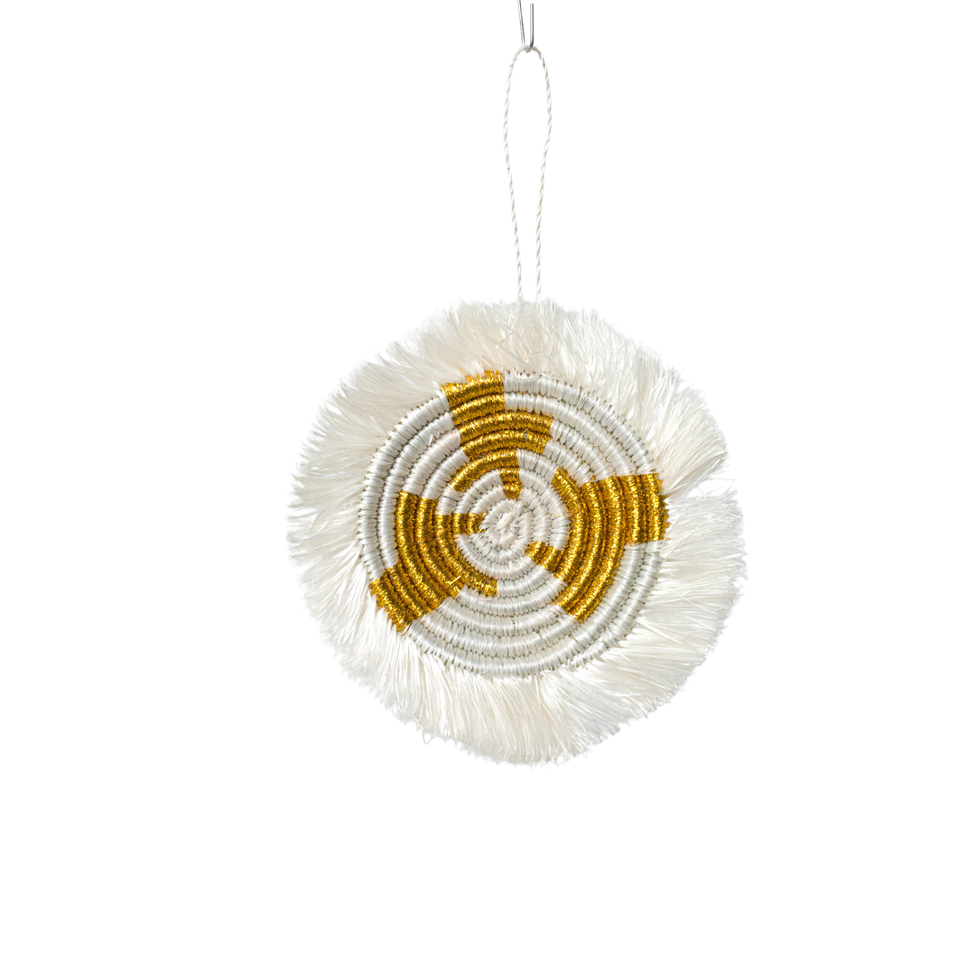 Gold Geo Fringed Plate Ornament