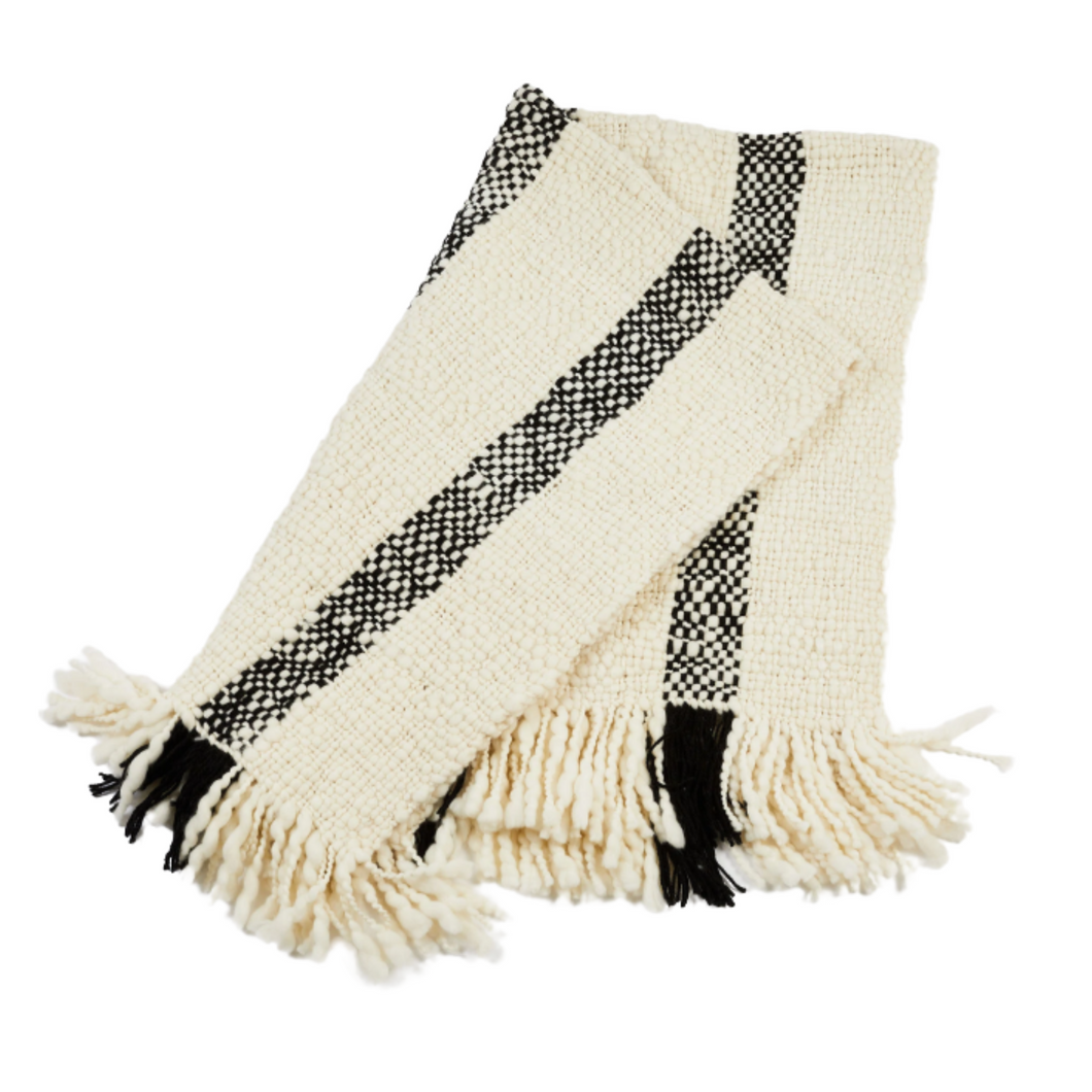 Sur Handwoven Ivory Throw