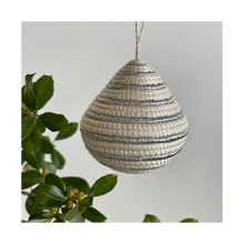 Load image into Gallery viewer, Striped Silver Bulb Ornament
