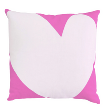 Load image into Gallery viewer, Imperfect Heart Reverse Pop Pink Pillow by Kerri Rosenthal
