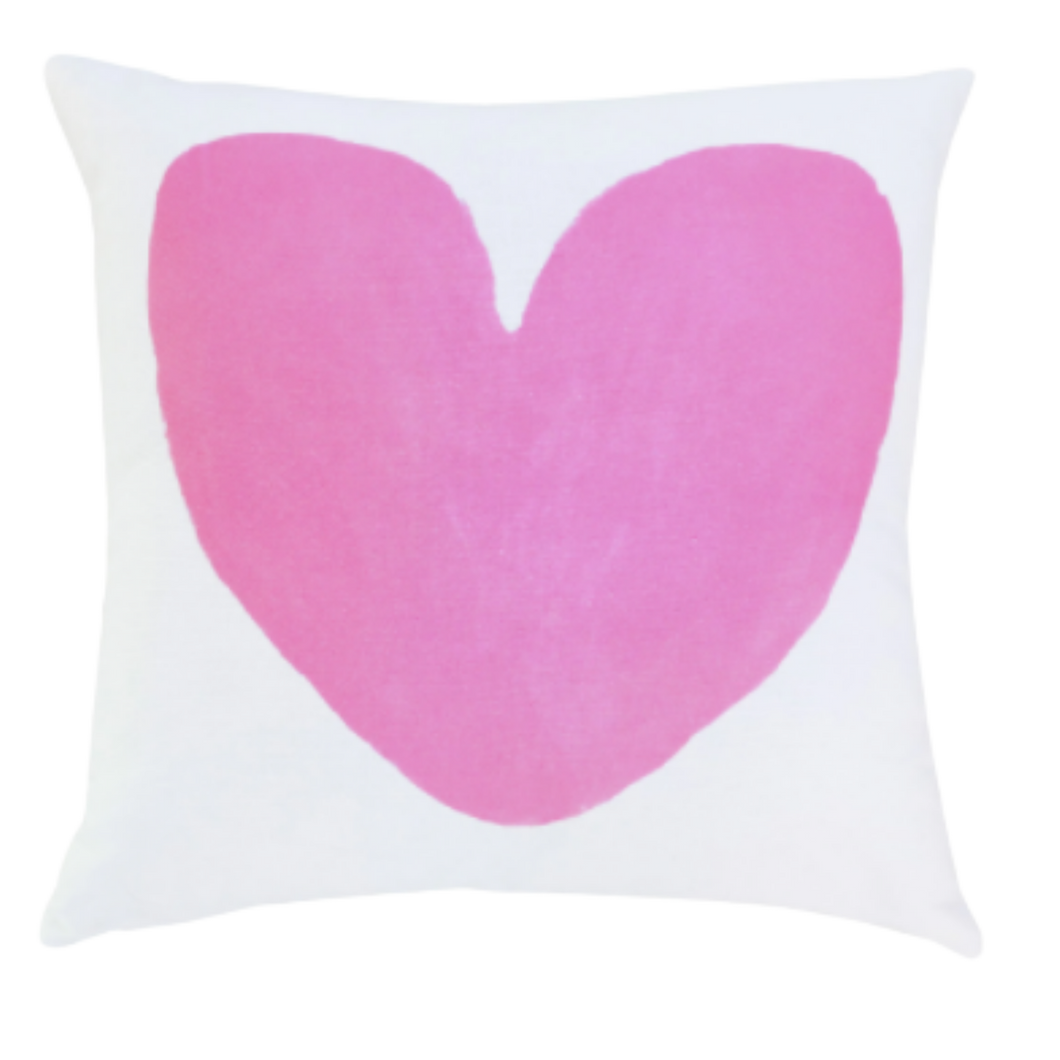 Always In My Heart Pop Pink Pillow by Kerri Rosenthal