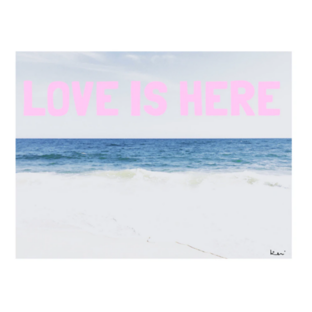 Love is Here Beach Horizontal Art Print by Kerri Rosenthal