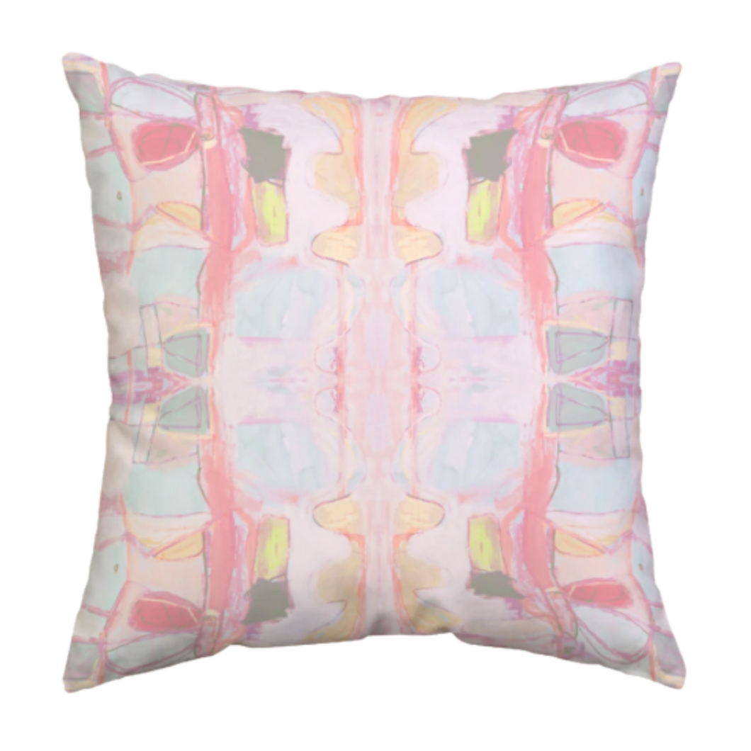 Right or Wrong Bubblegum Pillow by Kerri Rosenthal