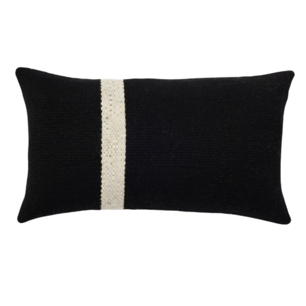 Huella Handwoven Black Pillow